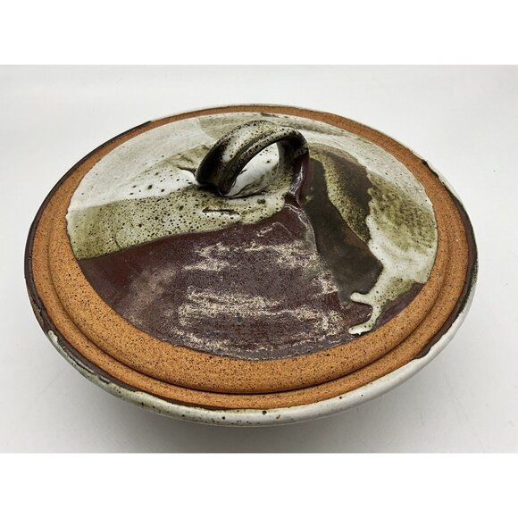 Hand Crafted 2 Piece Pottery Serving Bowl/Casserole Dish Vintage 1974 Collectibl - Picture 15 of 16